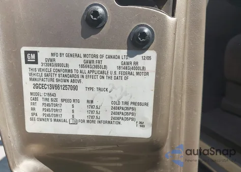 2006 Chevrolet Silverado 1500 Ls from USA, damaged, VIN 2GCEC13V661257090